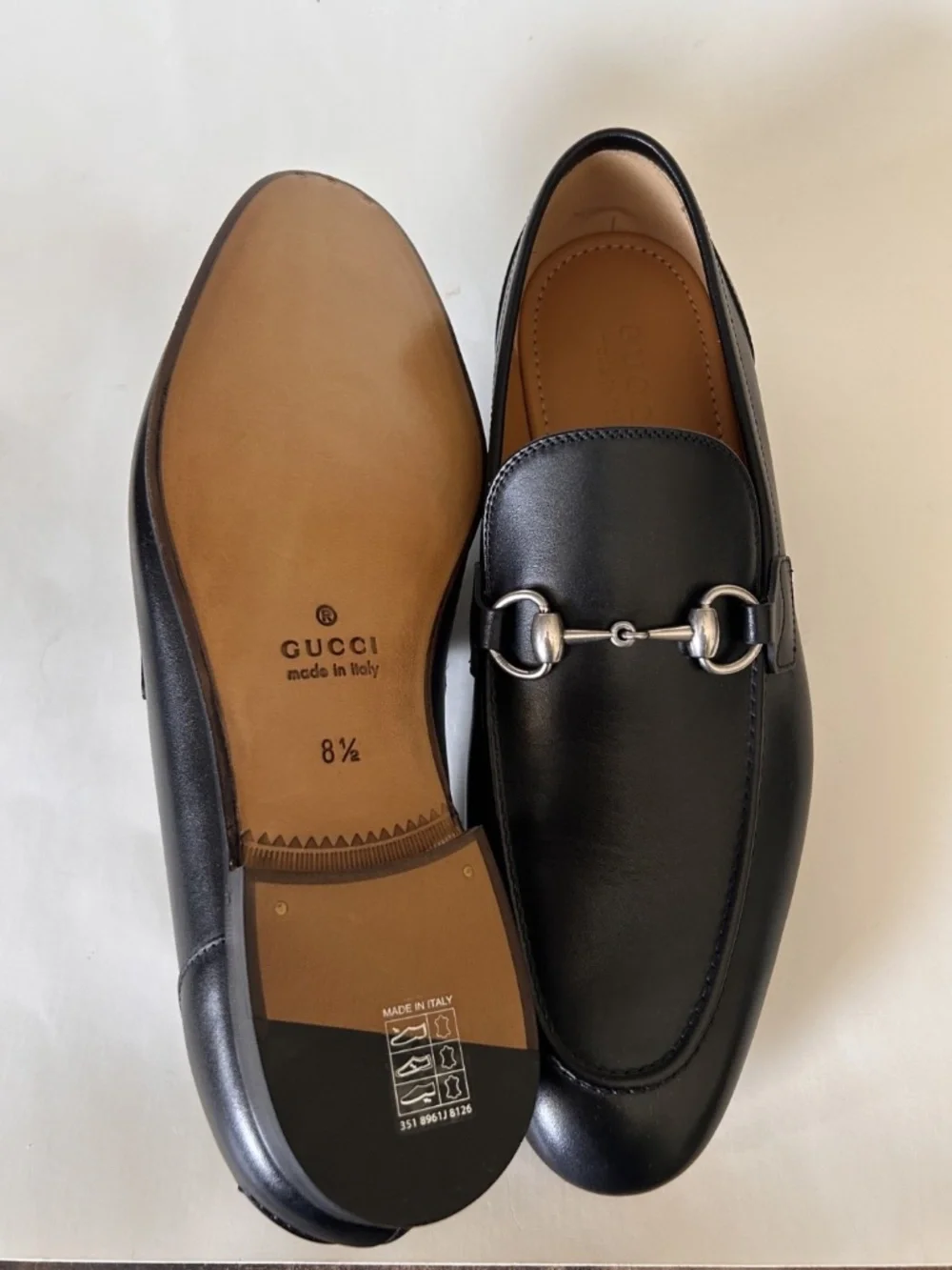 GUCCI Men's Black Jordaan Loafer w/ Silver Horsebit Size 9.5 (US) 834289 AADCW
